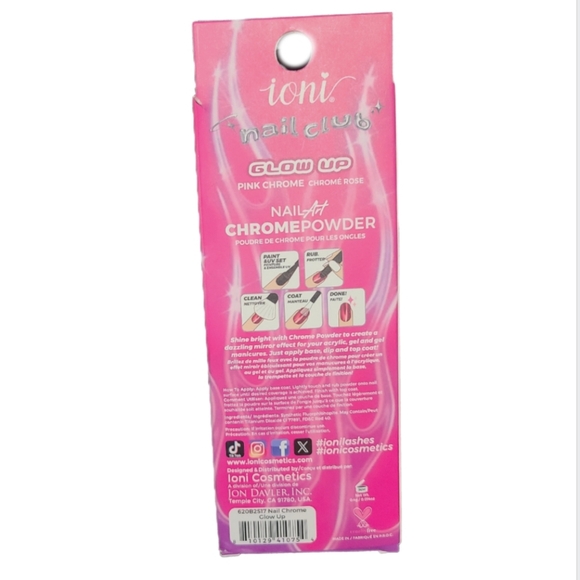 2/$12 Ioni Nail Art Chrome Powder Glow up Pink Chrome Back To School Nail Club - Picture 3 of 4